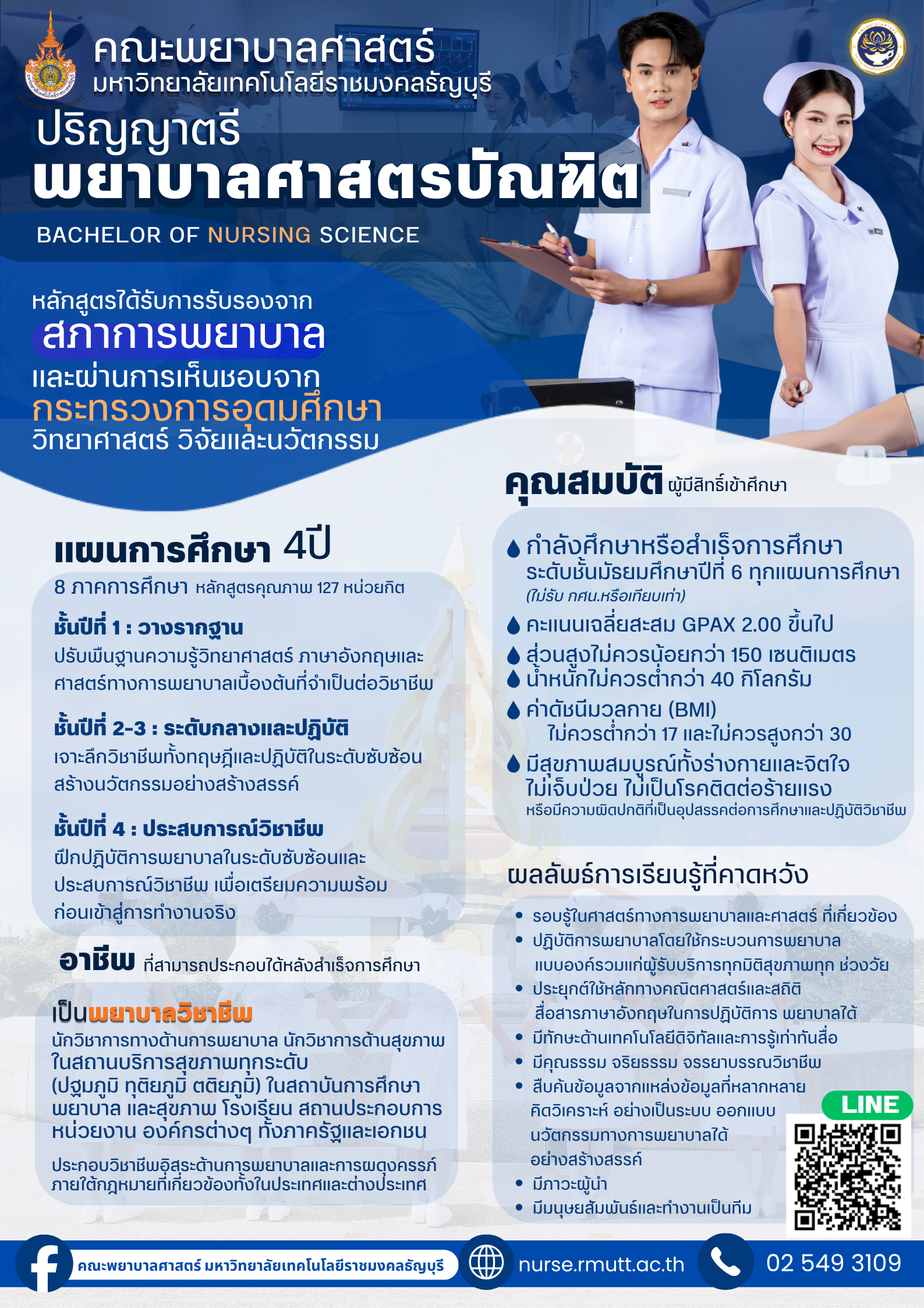 แนะนำหลักสูตรพยาบาลศาสตรบัณฑิต RN4ปี สมัครเรียน ข้อมูลหลักสูตร พยาบาล พยาบาลวิชาชีพ